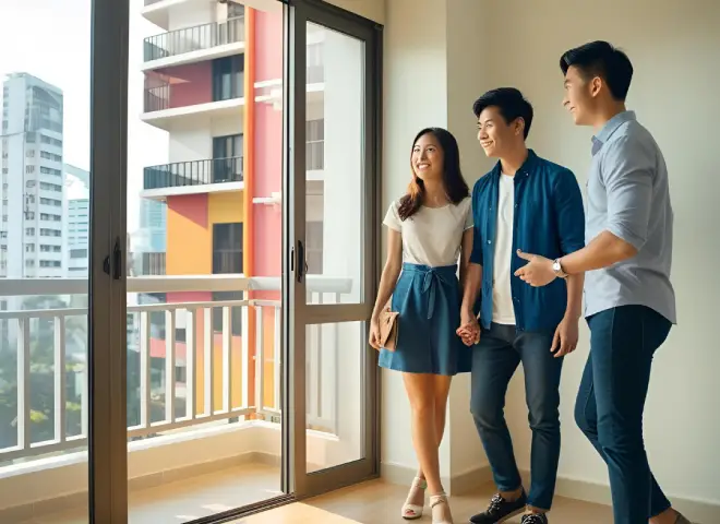 Agent conducting property viewing