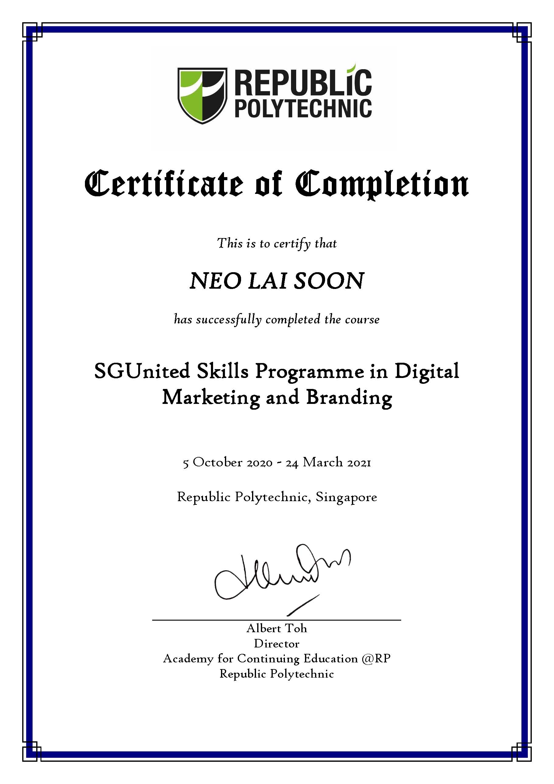 RP certificate